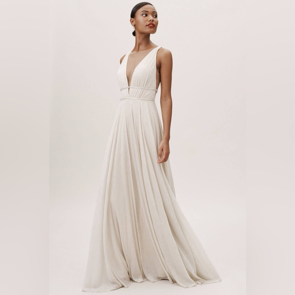 NWT BHLDN x JENNY YOO •RARE• Carmen Shimmer Maxi Dress Size 6